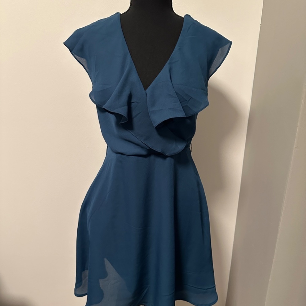 *MIAMI* Blue Sleeveless Flowy Sheer Dress Size Small